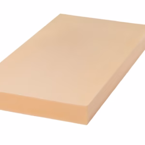 XPS300 isoleringsskiva, en rektangulär beige skumisoleringsskiva, visas mot en vit bakgrund.